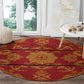 Basotho Blanket Round Carpet Lesotho Seanamarena Kharetsa Royal Red - African Pride