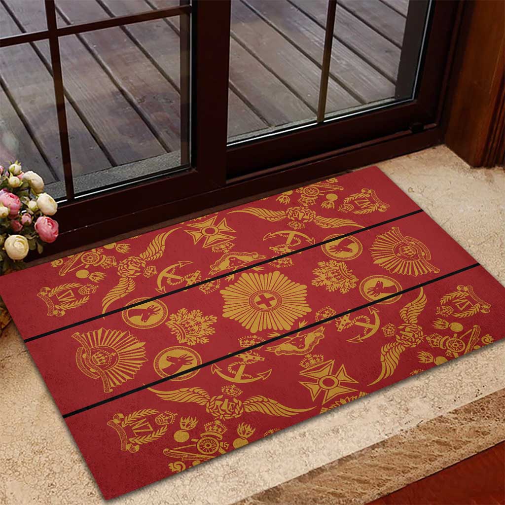 Basotho Blanket Rubber Doormat Lesotho Seanamarena Kharetsa Royal Red - African Pride