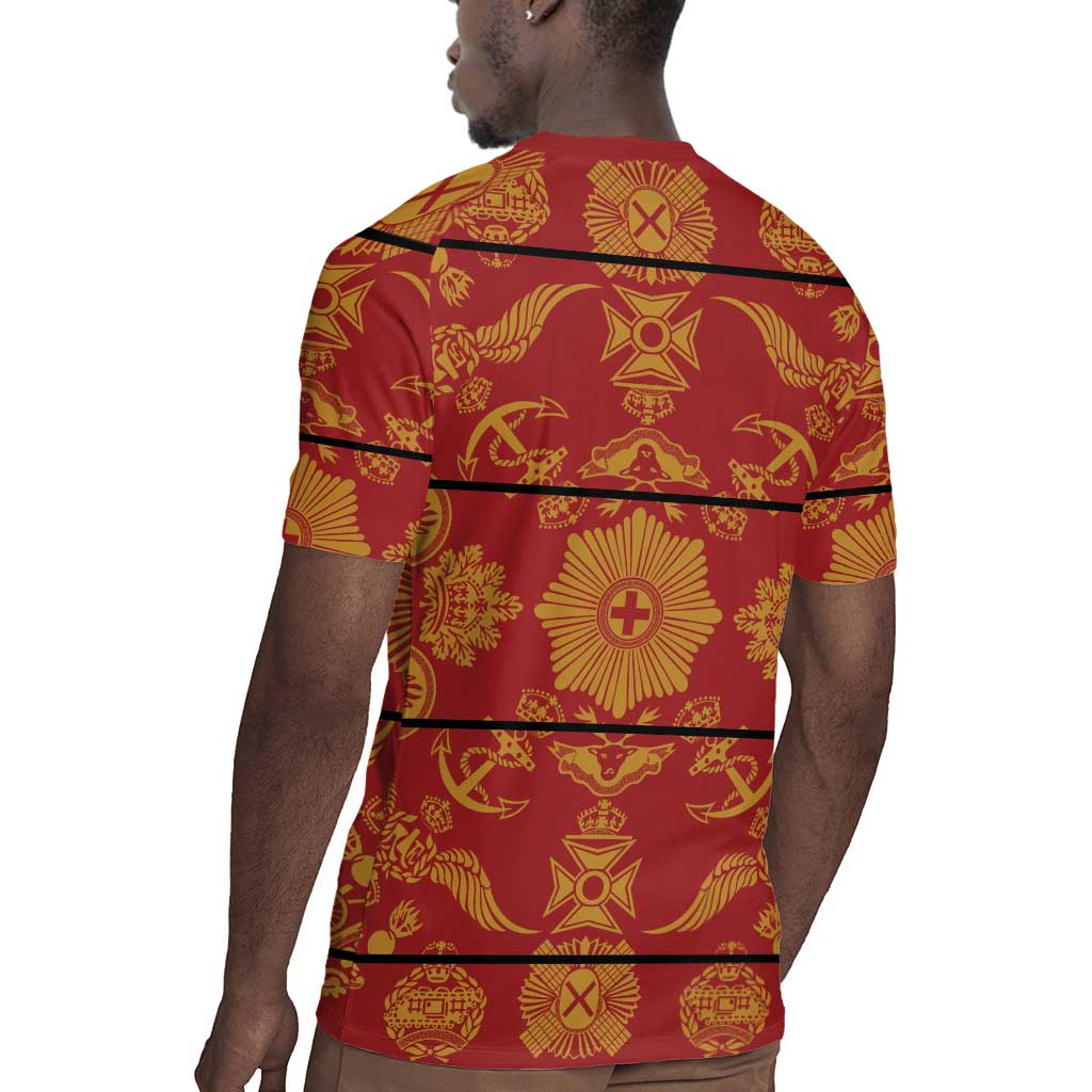 Basotho Blanket Rugby Jersey Lesotho Seanamarena Kharetsa Royal Red - African Pride