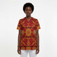 Lesotho Seanamarena Kharetsa Royal Red Scrub Top Basotho Traditional Blanket Style - African Pride