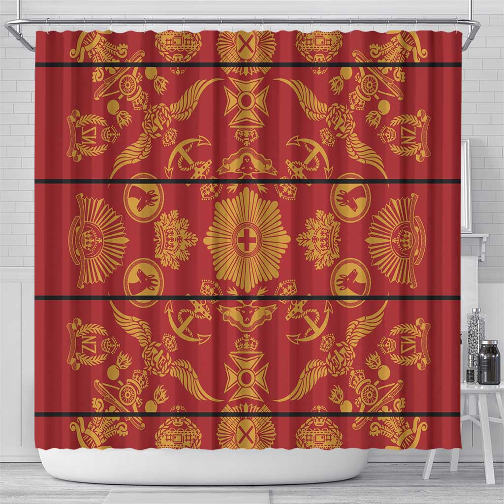 Basotho Blanket Shower Curtain Lesotho Seanamarena Kharetsa Royal Red - African Pride