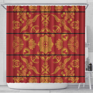 Basotho Blanket Shower Curtain Lesotho Seanamarena Kharetsa Royal Red - African Pride