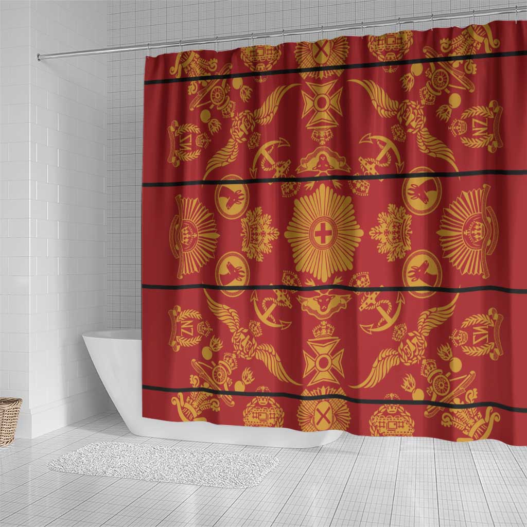 Basotho Blanket Shower Curtain Lesotho Seanamarena Kharetsa Royal Red - African Pride