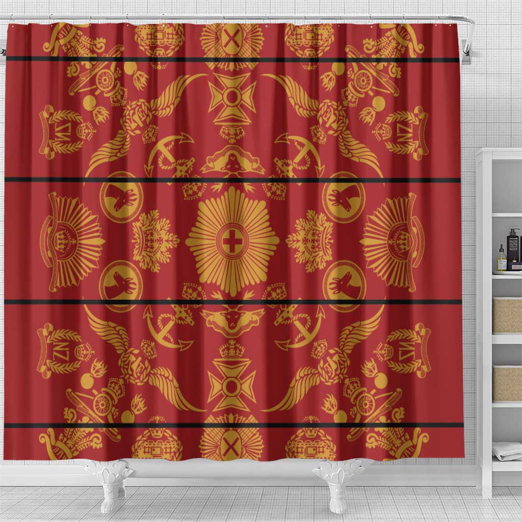 Basotho Blanket Shower Curtain Lesotho Seanamarena Kharetsa Royal Red - African Pride