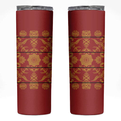 Basotho Blanket Skinny Tumbler Lesotho Seanamarena Kharetsa Royal Red - African Pride