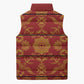 Lesotho Seanamarena Kharetsa Royal Red Sleeveless Puffer Jacket Basotho Traditional Blanket Style