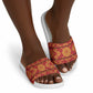 Lesotho Seanamarena Kharetsa Royal Red Slide Sandals Basotho Traditional Blanket Style