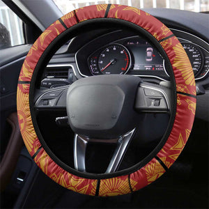 Basotho Blanket Steering Wheel Cover Lesotho Seanamarena Kharetsa Royal Red - African Pride