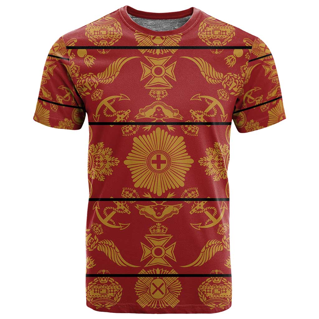 Basotho Blanket T shirt Lesotho Seanamarena Kharetsa Royal Red - African Pride