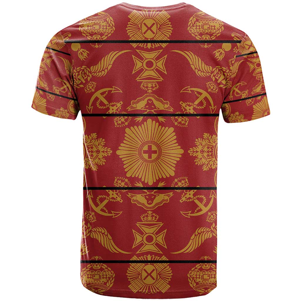 Basotho Blanket T shirt Lesotho Seanamarena Kharetsa Royal Red - African Pride