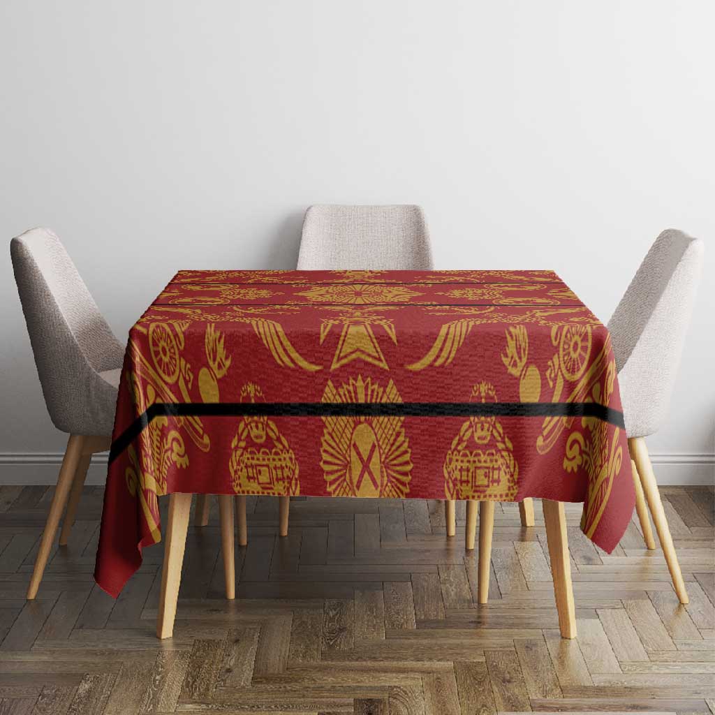 Basotho Blanket Tablecloth Lesotho Seanamarena Kharetsa Royal Red - African Pride