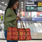 Lesotho Seanamarena Kharetsa Royal Red Travel Bag Basotho Traditional Blanket Style