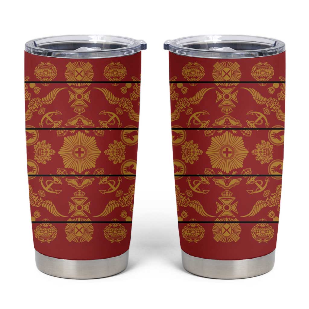Basotho Blanket Tumbler Cup Lesotho Seanamarena Kharetsa Royal Red - African Pride