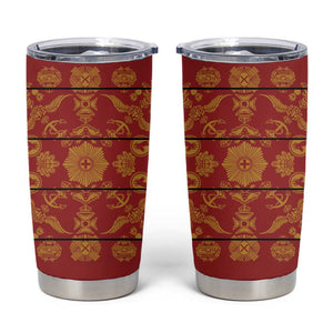Basotho Blanket Tumbler Cup Lesotho Seanamarena Kharetsa Royal Red - African Pride