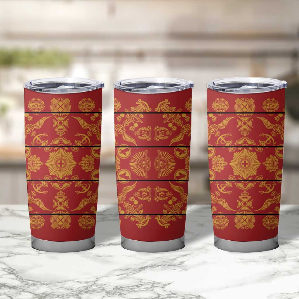 Basotho Blanket Tumbler Cup Lesotho Seanamarena Kharetsa Royal Red - African Pride