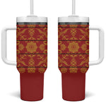 Basotho Blanket Tumbler With Handle Lesotho Seanamarena Kharetsa Royal Red - African Pride