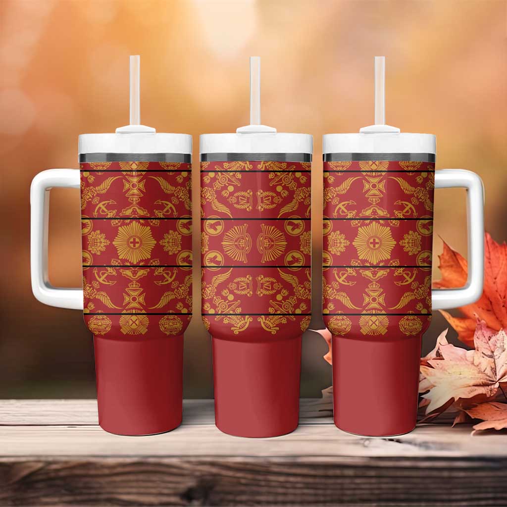 Basotho Blanket Tumbler With Handle Lesotho Seanamarena Kharetsa Royal Red - African Pride