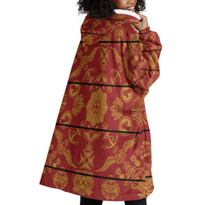 Basotho Blanket Wearable Blanket Hoodie Lesotho Seanamarena Kharetsa Royal Red - African Pride