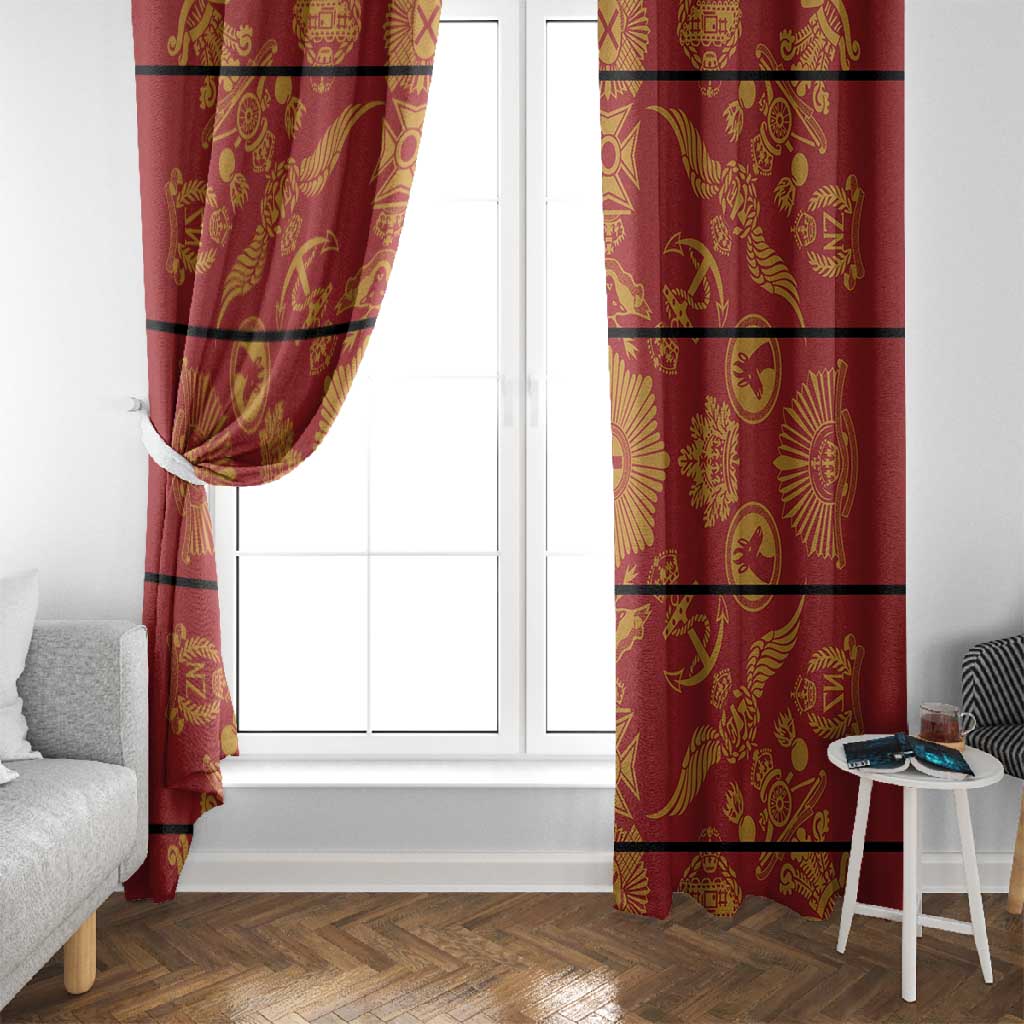 Basotho Blanket Window Curtain Lesotho Seanamarena Kharetsa Royal Red - African Pride