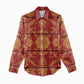 Basotho Blanket Women Casual Shirt Lesotho Seanamarena Kharetsa Royal Red - African Pride