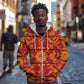 Basotho Blanket Zip Hoodie Lesotho Seanamarena Kharetsa Royal Red - African Pride