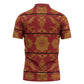 Lesotho Seanamarena Kharetsa Royal Red Zipper Polo Shirt Basotho Traditional Blanket Style