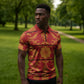 Lesotho Seanamarena Kharetsa Royal Red Zipper Polo Shirt Basotho Traditional Blanket Style