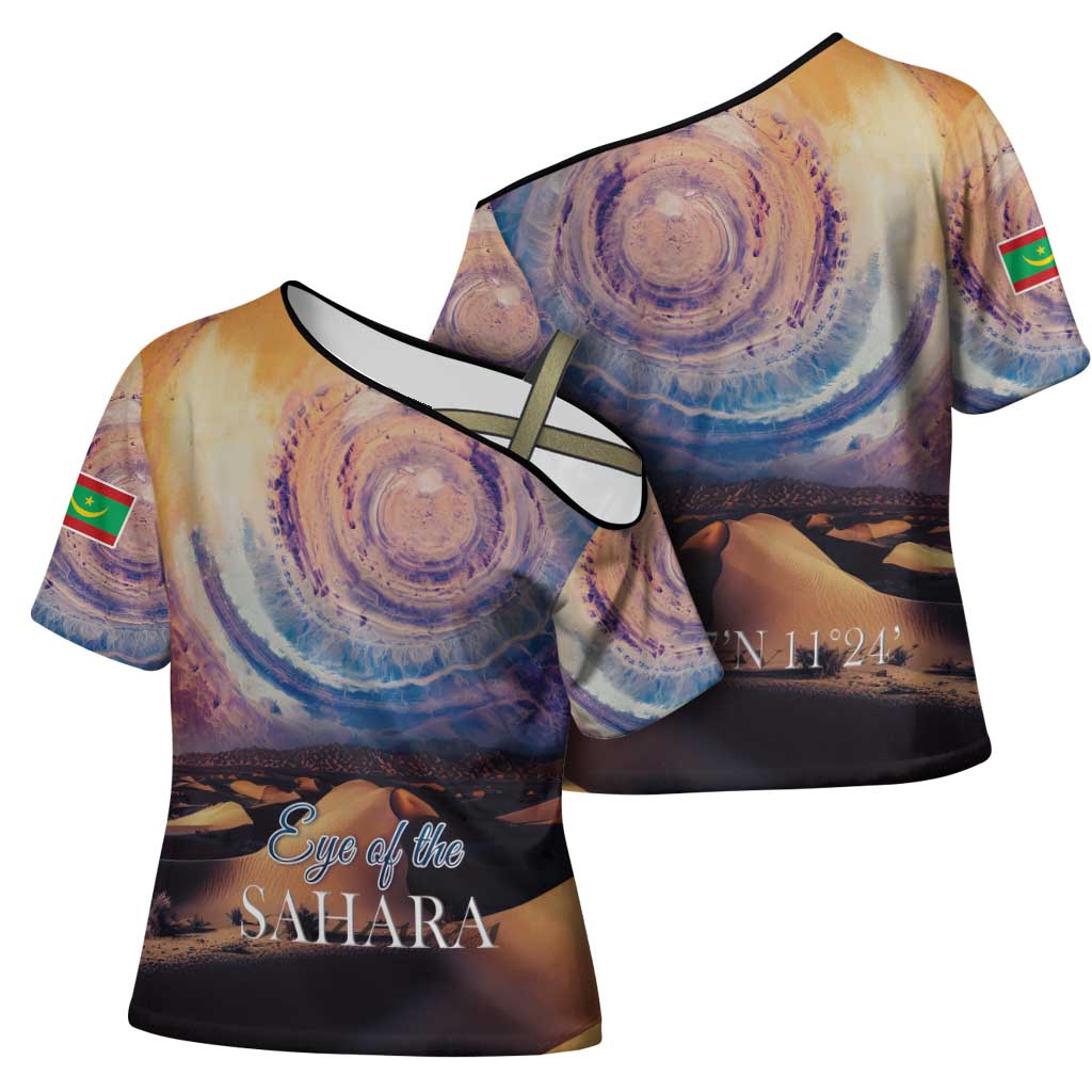 Mauritania Richat Structure Cross Shoulder Shirt Eyes of the Sahara