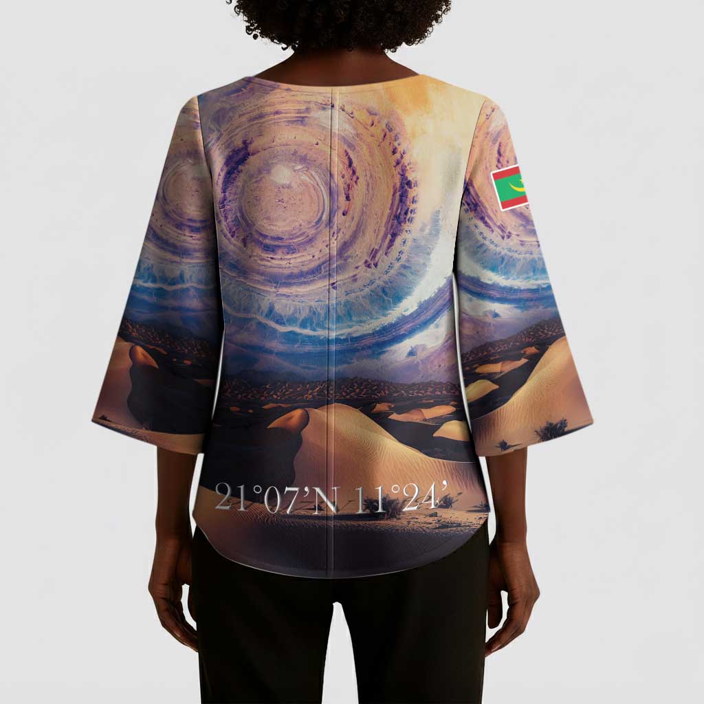 Mauritania Richat Structure Kimono Sleeve Blouse Eyes of the Sahara