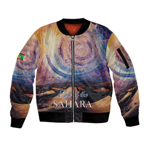 Mauritania Eyes of the SaharaSleeve Zip Bomber Jacket - African Pride