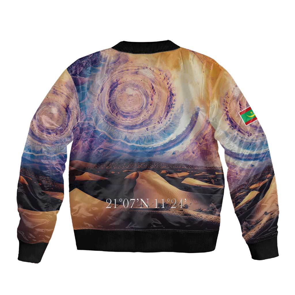 Mauritania Eyes of the SaharaSleeve Zip Bomber Jacket - African Pride