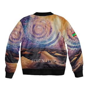 Mauritania Eyes of the SaharaSleeve Zip Bomber Jacket - African Pride