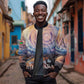 Mauritania Eyes of the SaharaSleeve Zip Bomber Jacket - African Pride