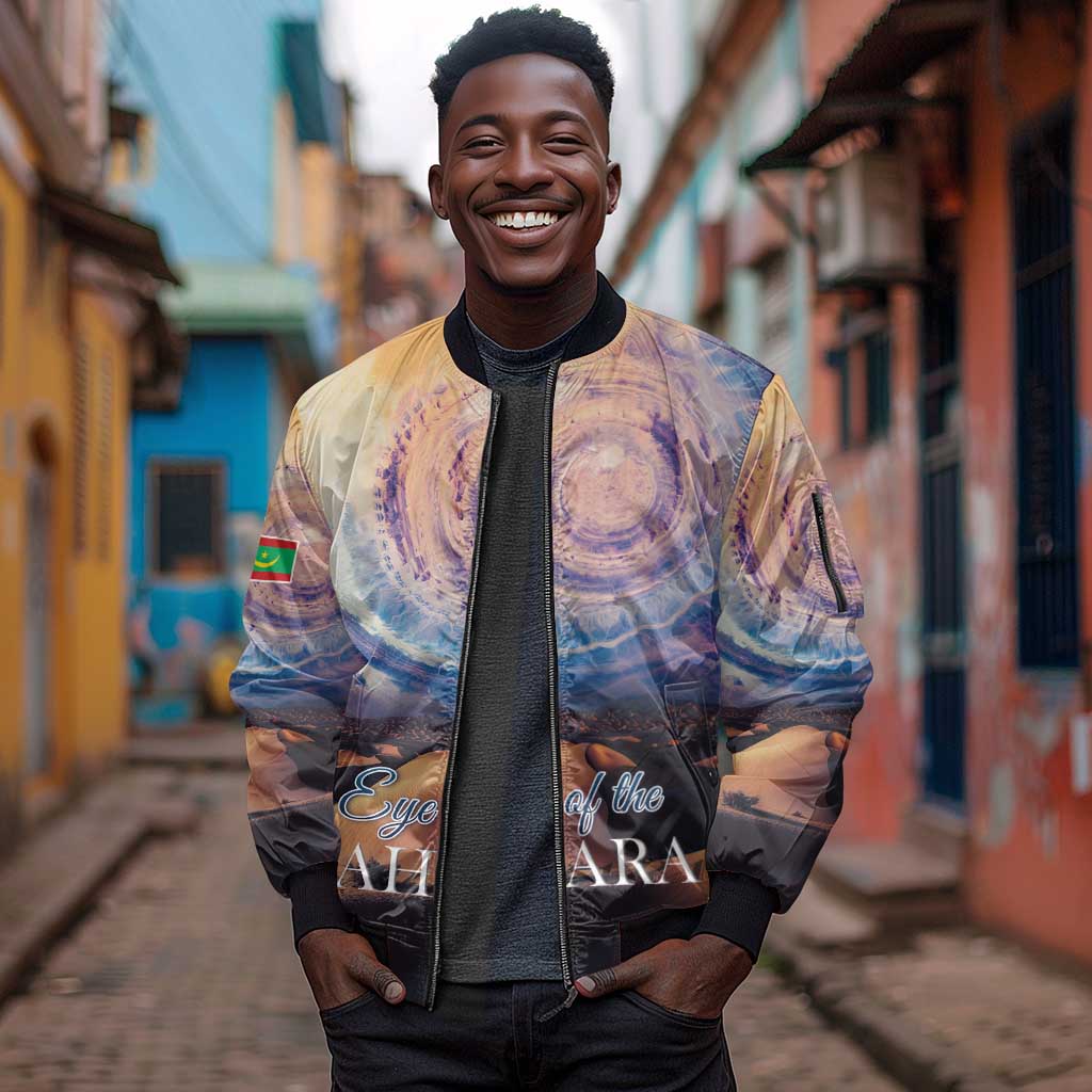 Mauritania Eyes of the SaharaSleeve Zip Bomber Jacket - African Pride