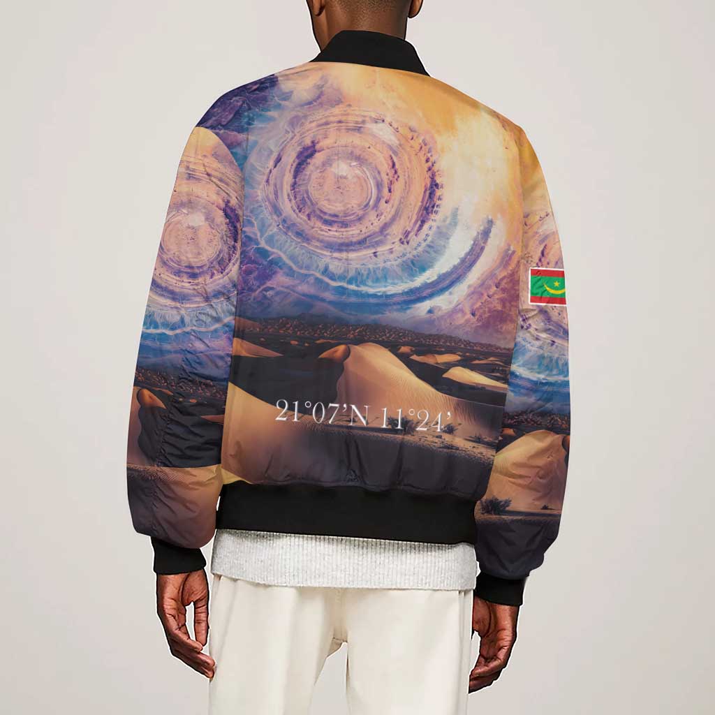 Mauritania Eyes of the SaharaSleeve Zip Bomber Jacket - African Pride