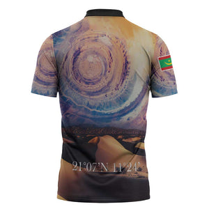 Mauritania Richat Structure Zipper Polo Shirt Eyes of the Sahara