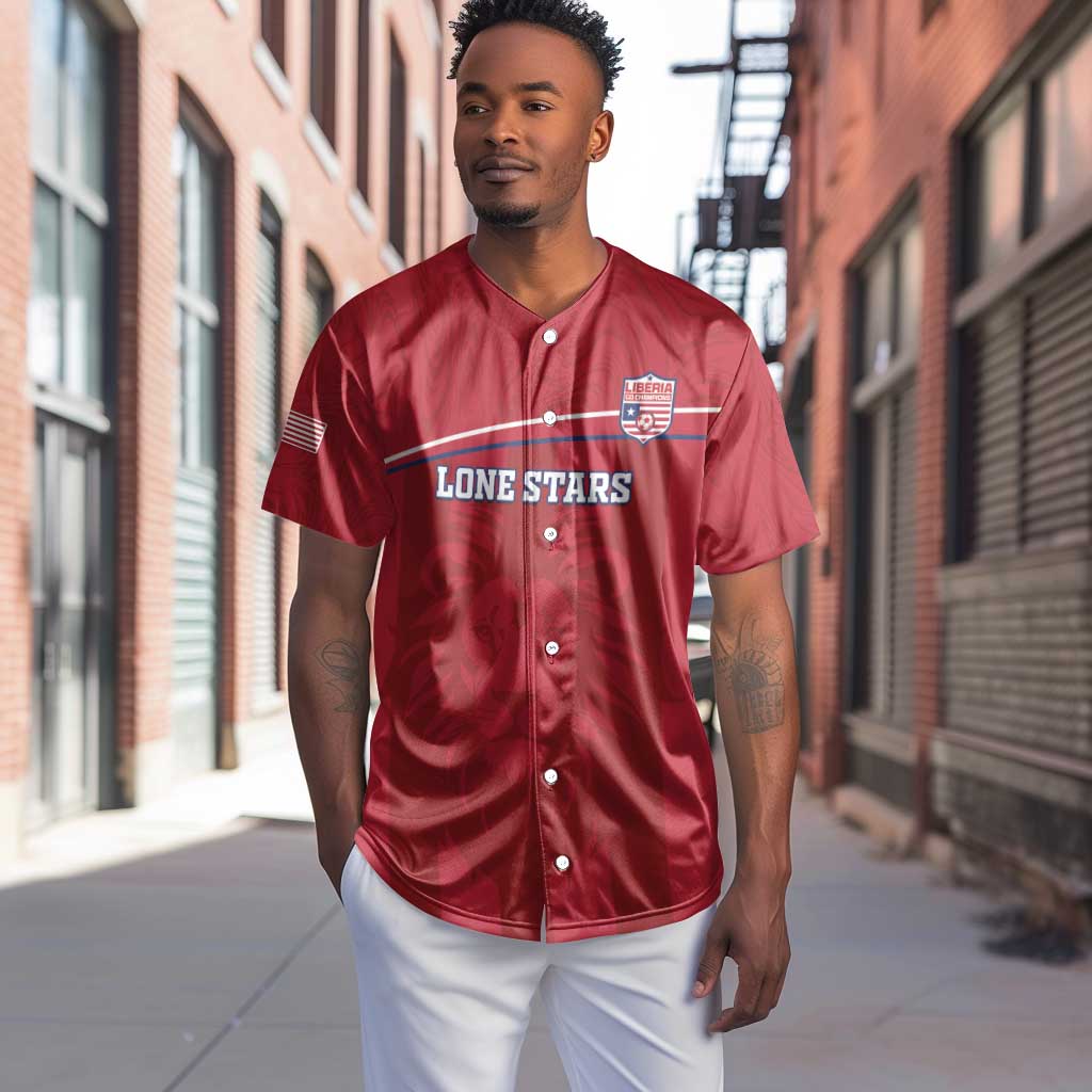 Custom Liberia Baseball Jersey Football Lion Mascot - Red