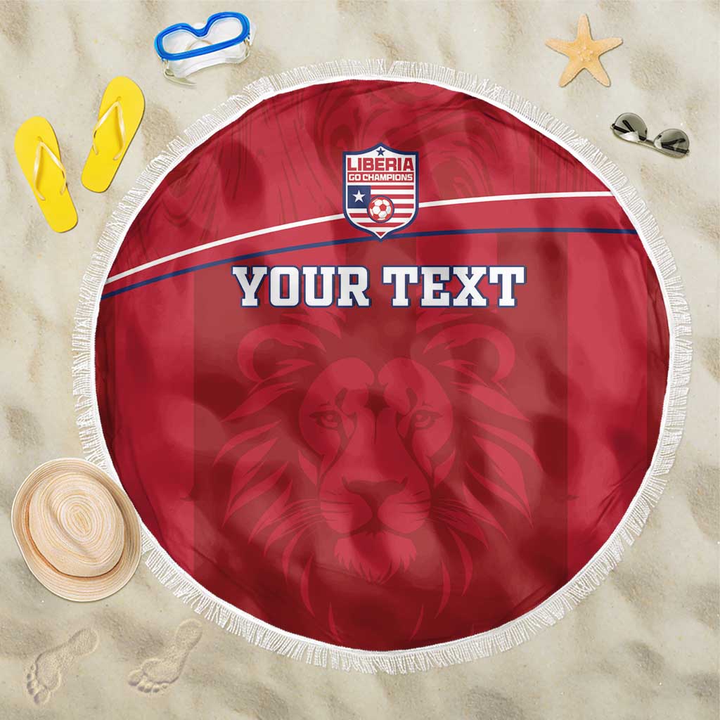 Custom Liberia Beach Blanket Football Lion Mascot - Red