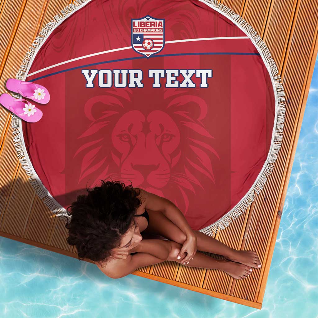 Custom Liberia Beach Blanket Football Lion Mascot - Red