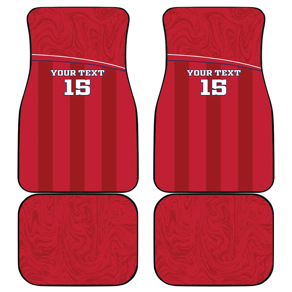 Custom Liberia Car Mats Football Lion Mascot - Red