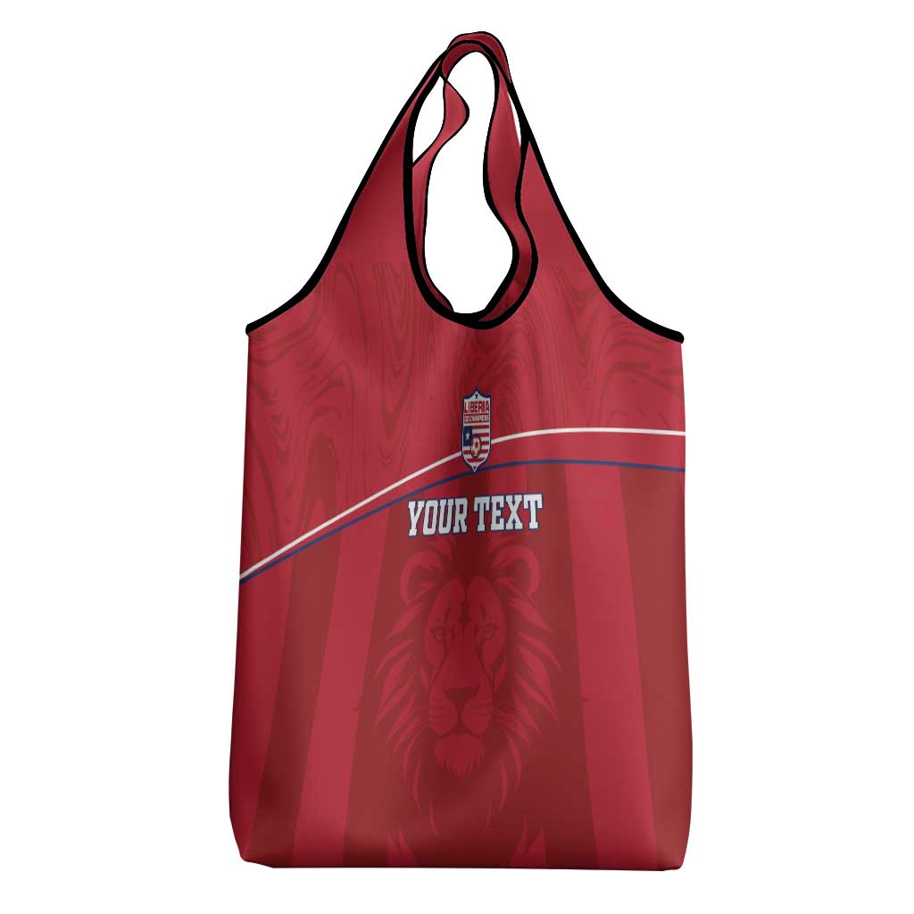 Custom Liberia Grocery Bag Football Lion Mascot - Red