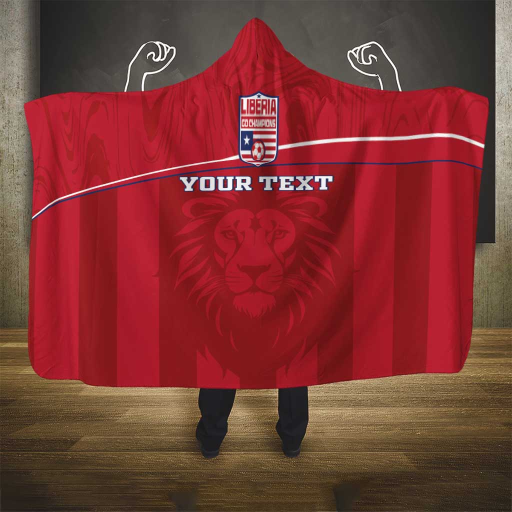 Custom Liberia Hooded Blanket Football Lion Mascot - Red