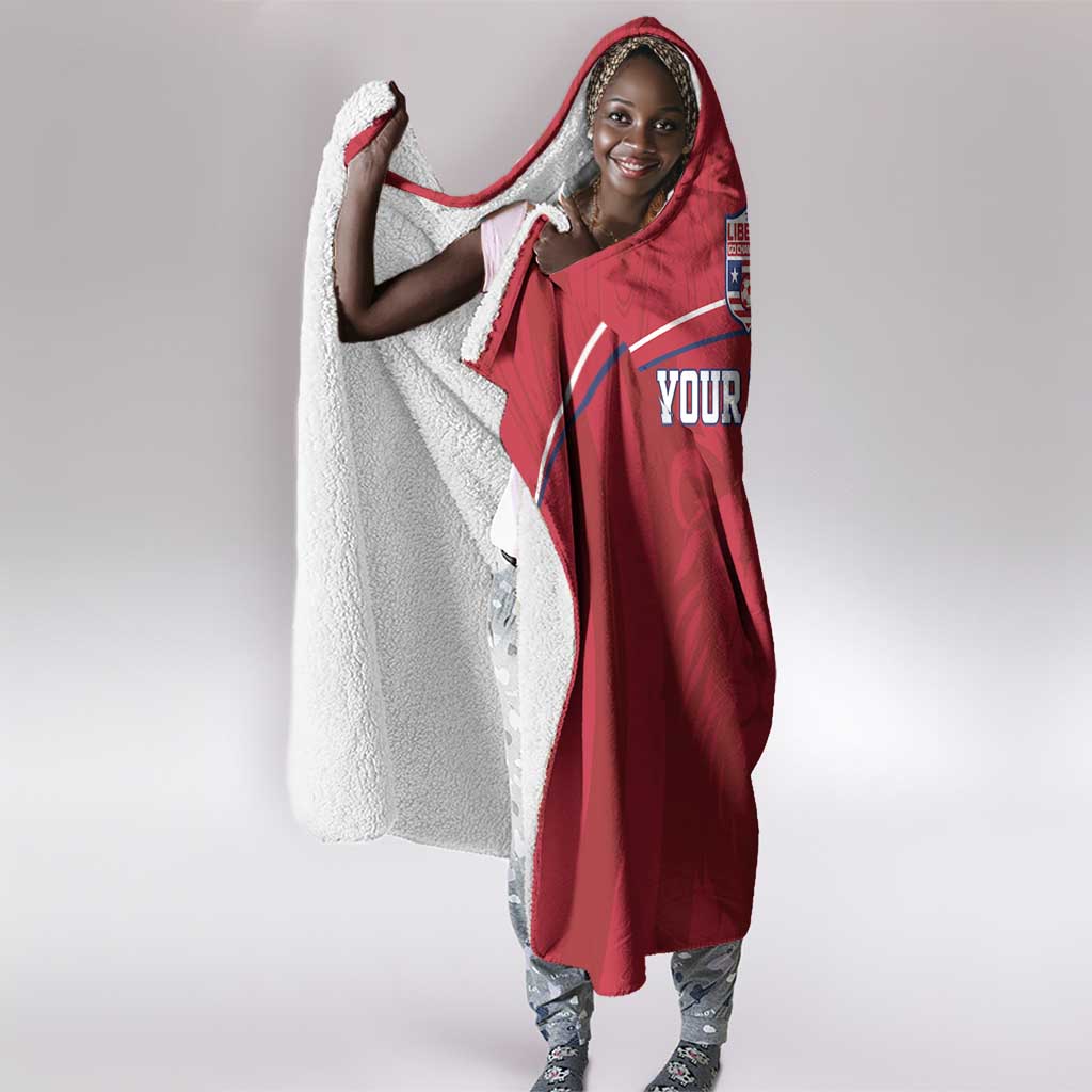 Custom Liberia Hooded Blanket Football Lion Mascot - Red