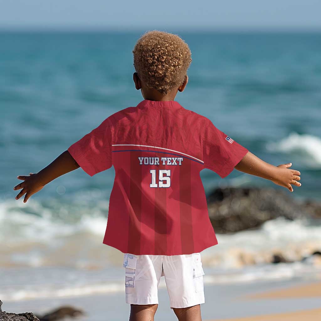 Custom Liberia Kid Hawaiian Shirt Football Lion Mascot - Red
