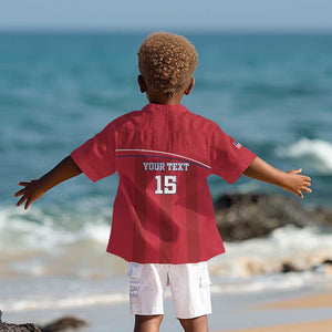 Custom Liberia Kid Hawaiian Shirt Football Lion Mascot - Red
