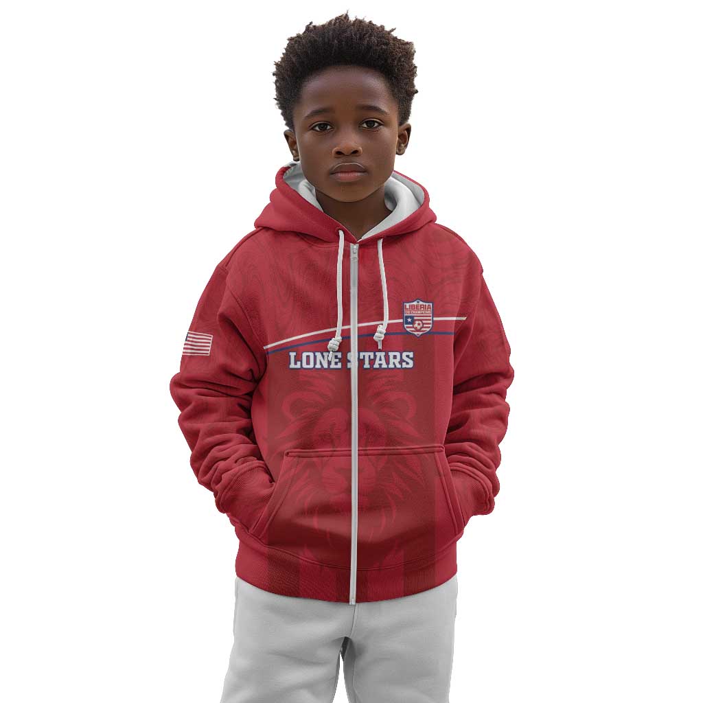 Custom Liberia Kid Hoodie Football Lion Mascot - Red