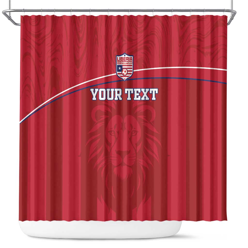 Custom Liberia Shower Curtain Football Lion Mascot - Red