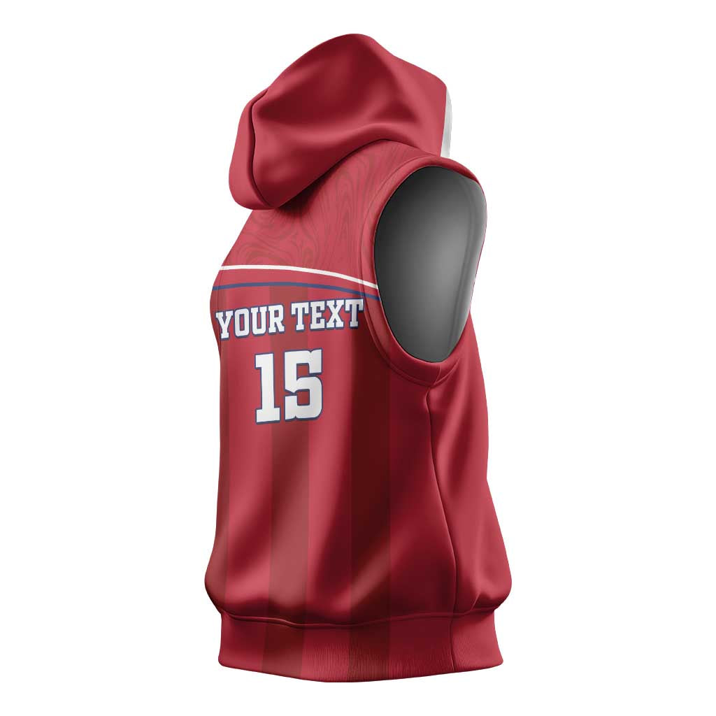 Custom Liberia Sleeveless Hoodie Football Lion Mascot - Red - African Pride