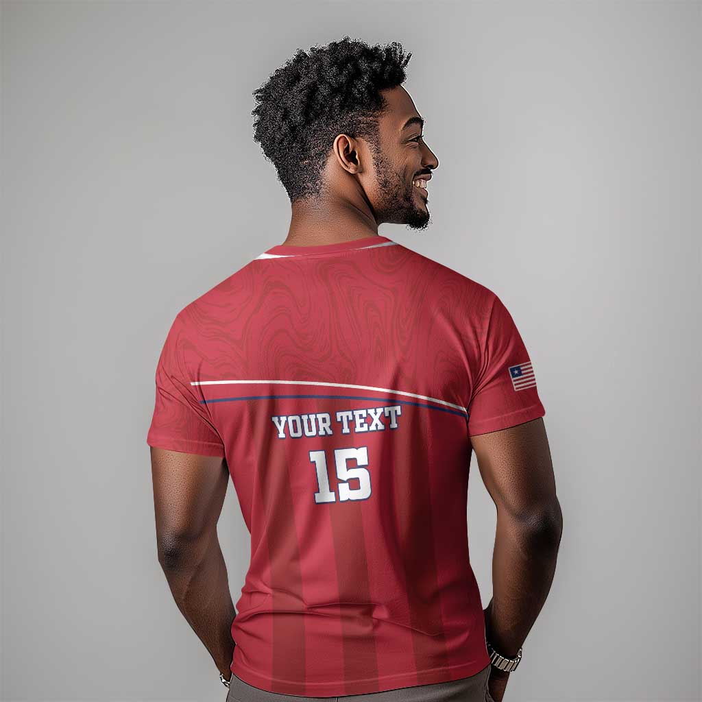 Custom Liberia T shirt Football Lion Mascot - Red