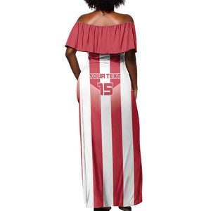 Custom Liberia Football Off Shoulder Maxi Dress The Lone Stars Sporty Style